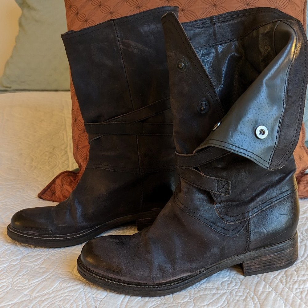 Moto Boots - Distressed look- from Italy  Size 38